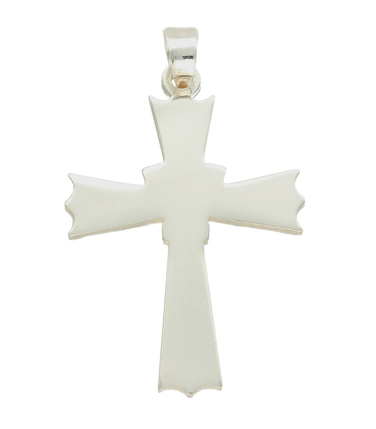 Srebrna zawieszka krzyżyk gładki DIA-ZAW-100223 ta-925.  Srebrny krzyżyk wykonany z próby 925. Piękny i kunsztownie wykonany srebrny krzyżyk z ciekawym zdobieniem w postaci graweru, co że zawieszka jest niezwykle uniwersalna.jpg